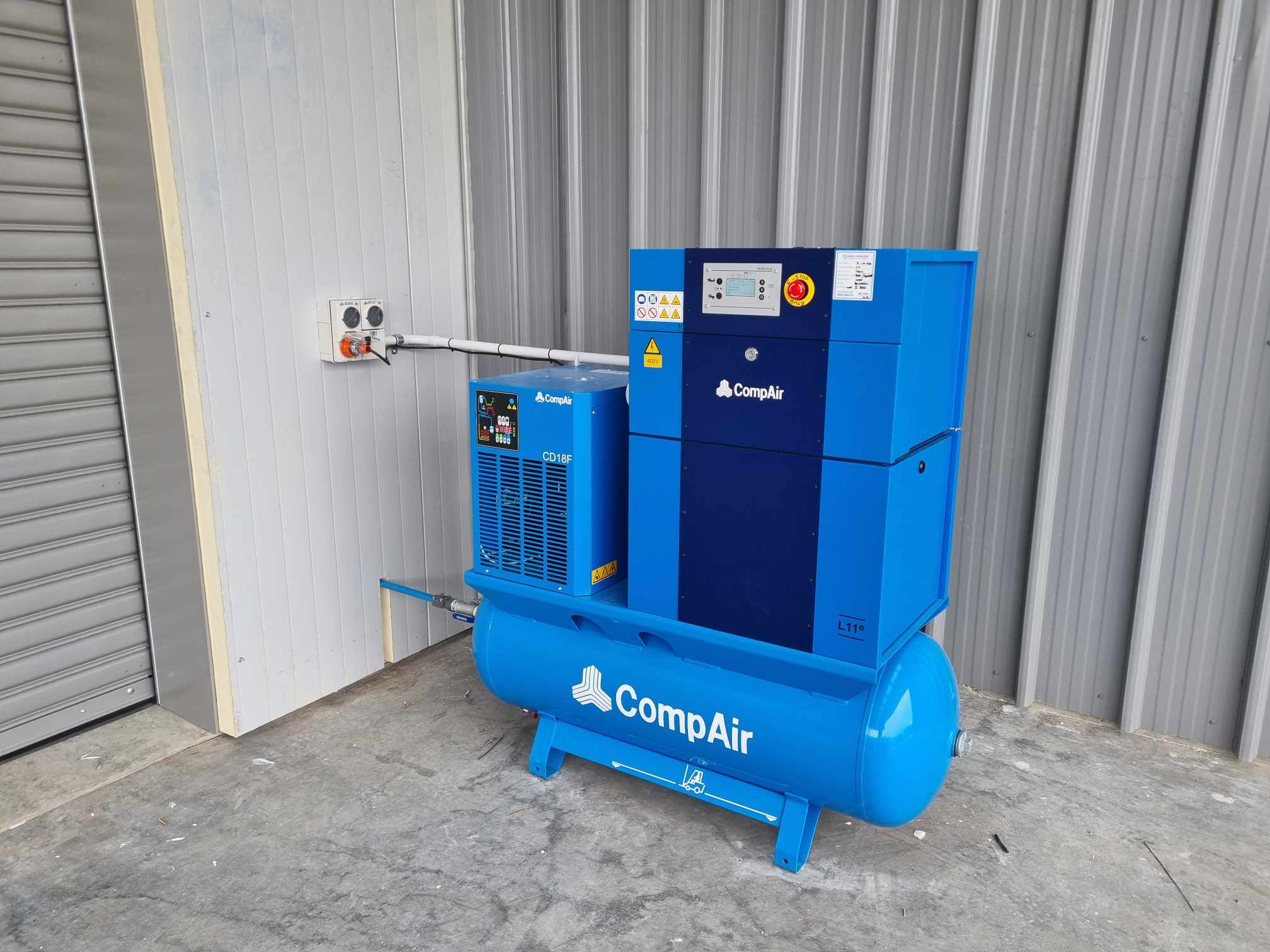 Dedicated power supply and isolation for a workshop air compressor