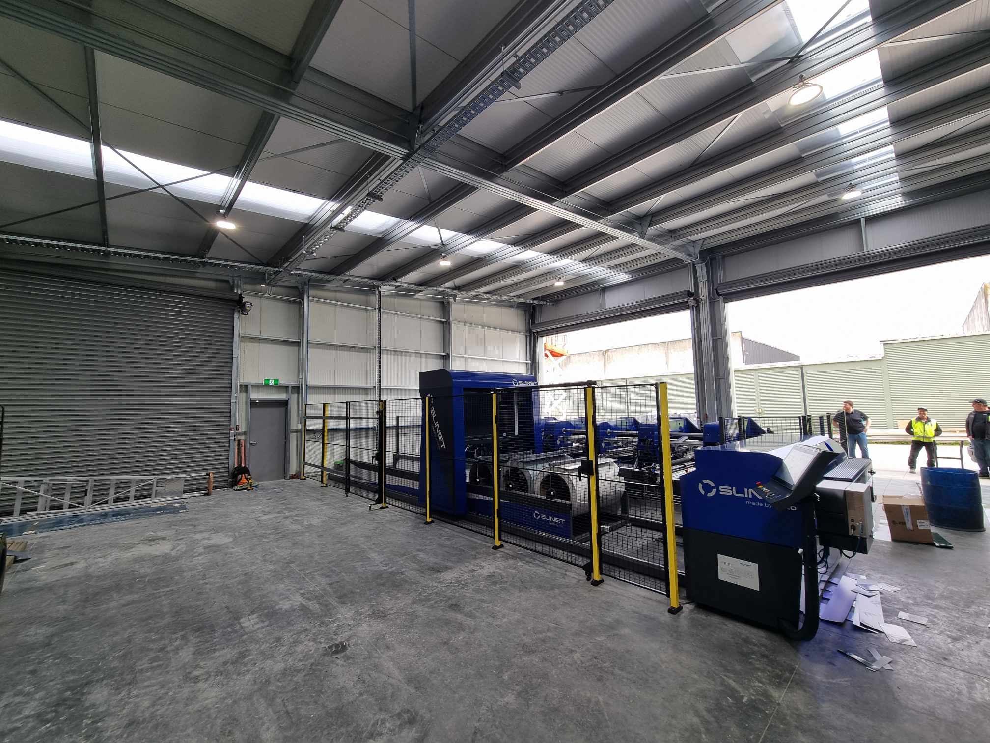 Factory fit-out with high-bay lighting and machinery power supply
