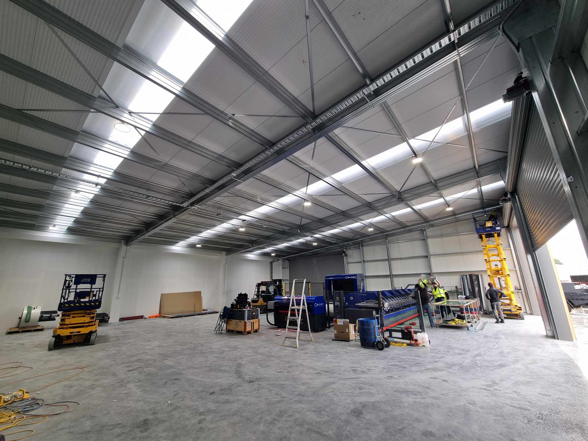 New warehouse fit-out with LED high-bay lighting