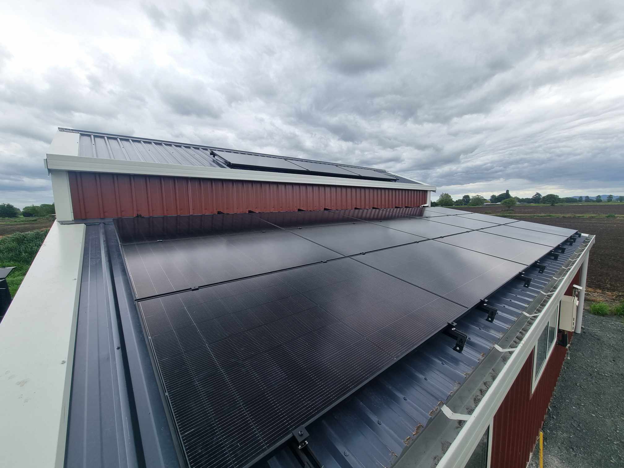 Solar panel installation on a residential roof